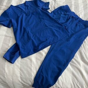 Mandala Scrubs royal blue set Small petite